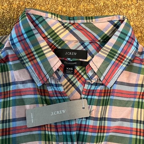 J. Crew NWT plaid popover collared shirt - Picture 4 of 12